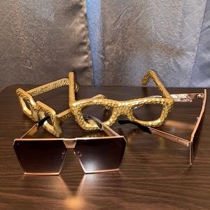 Flat top including color lenses and gold arm